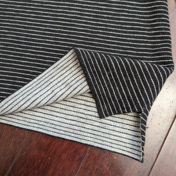 LOFT striped Mock Neck Notched Hem Knit Sweater - Picture 3 of 5